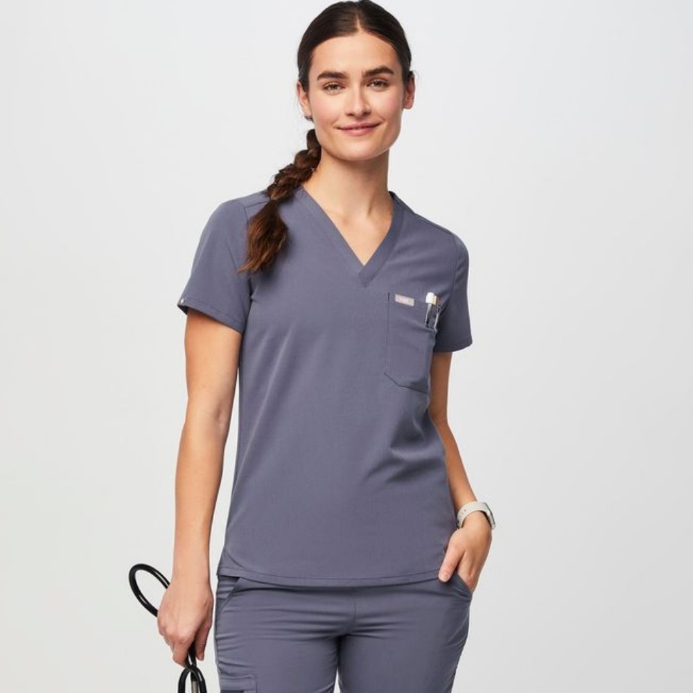 FIGS Space Gray Catarina Scrub One Pocket Top‎ Size XXL